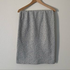 LOFT | Light Blue and White Floral Pattern Pencil Skirt